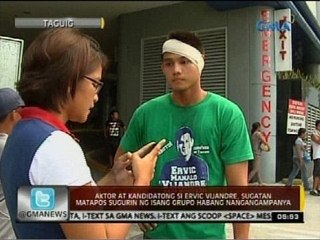 Aktor at kandidatong si Ervic Vijandre, sugatan matapos sugurin ng isang grupo habang nangangampanya