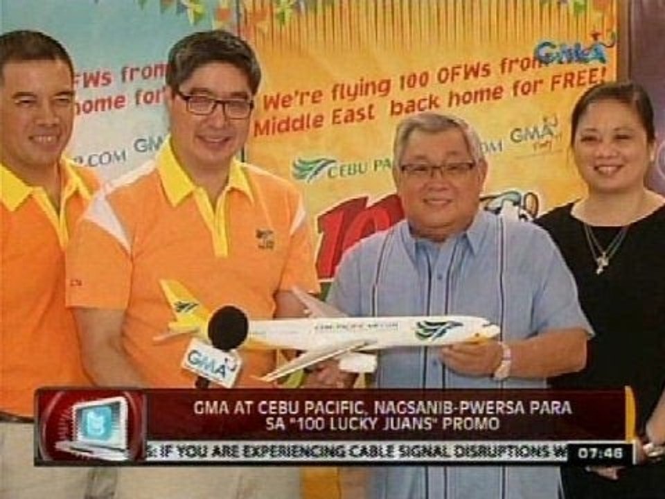 24 Oras: GMA at Cebu Pacific, nagsanib-pwersa para sa "100 Lucky Juans" Promo