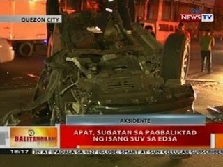 BT: 4, sugatan sa pagbaliktad ng isang SUV sa EDSA, QC