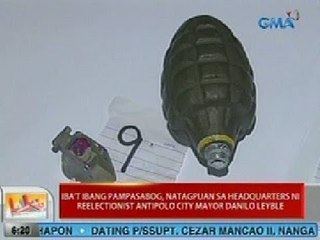 UB: Iba't ibang pampasabog, natagpuan sa headquarters ni Reelectionist Antipolo City Mayor Leyble