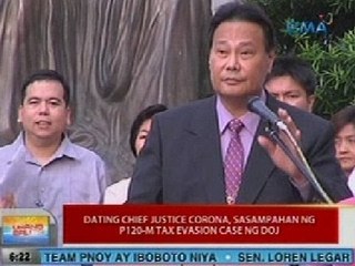 UB: Dating Chief Justice Corona, sasampahan ng P120-M tax evasion case ng DOJ