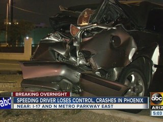 Speeding driver loses control, crashes in Phoenix