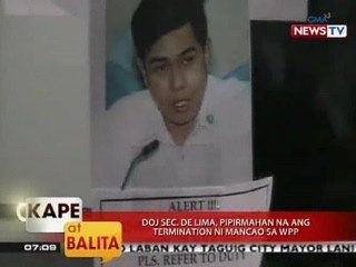 KB: DOJ Sec. De Lima, pipirmahan na ang termination ni Mancao sa WPP