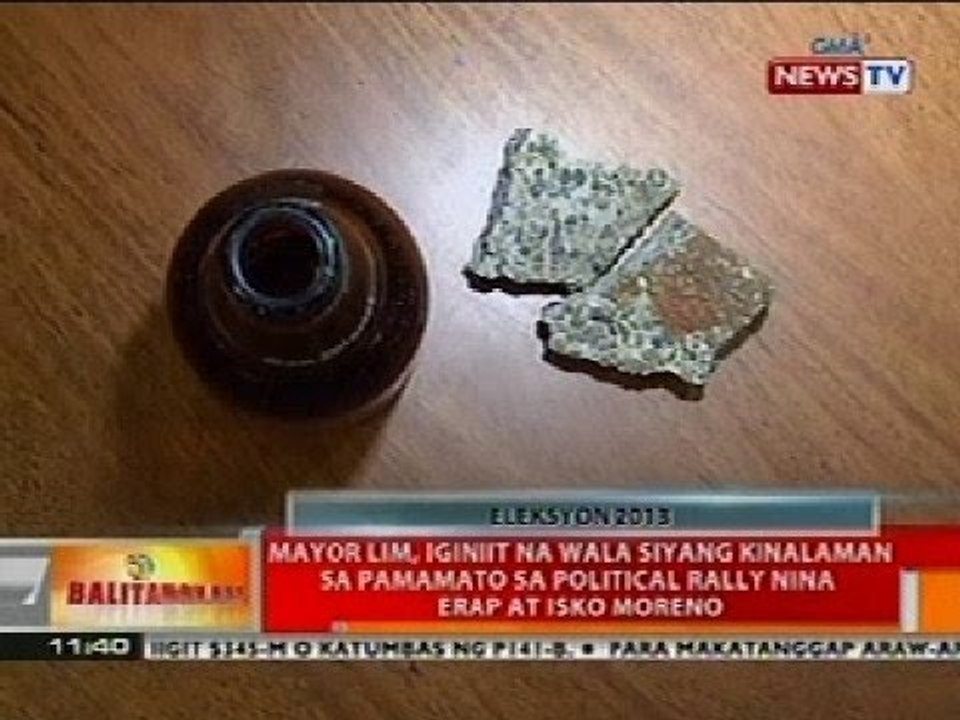 BT: Mayor Lim, iginiit na walang kinalaman sa pamamato sa political rally nina ERAP at Moreno