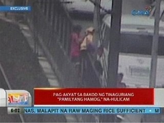 UB: Pag-akyat sa bakod ng tinaguriang 'pamilyang hamog', na-hulicam