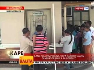 KB: Ilang polling precint, 'di pa nakukuha ang generators mula sa Comelec