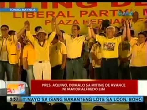 UB: PNoy, dumalo sa miting de avance ni Mayor Lim