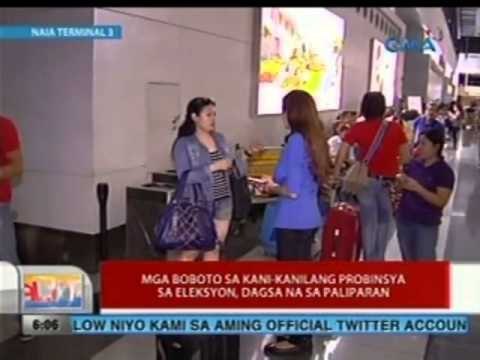 UB: Mga boboto sa kani-kanilang probinsya ngayong eleksyon, dagsa na sa paliparan