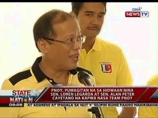 SONA: PNoy, pumagitna na sa hidwaan nina Sen. Legarda at Sen. Cayetano na kapwa nasa Team Pnoy