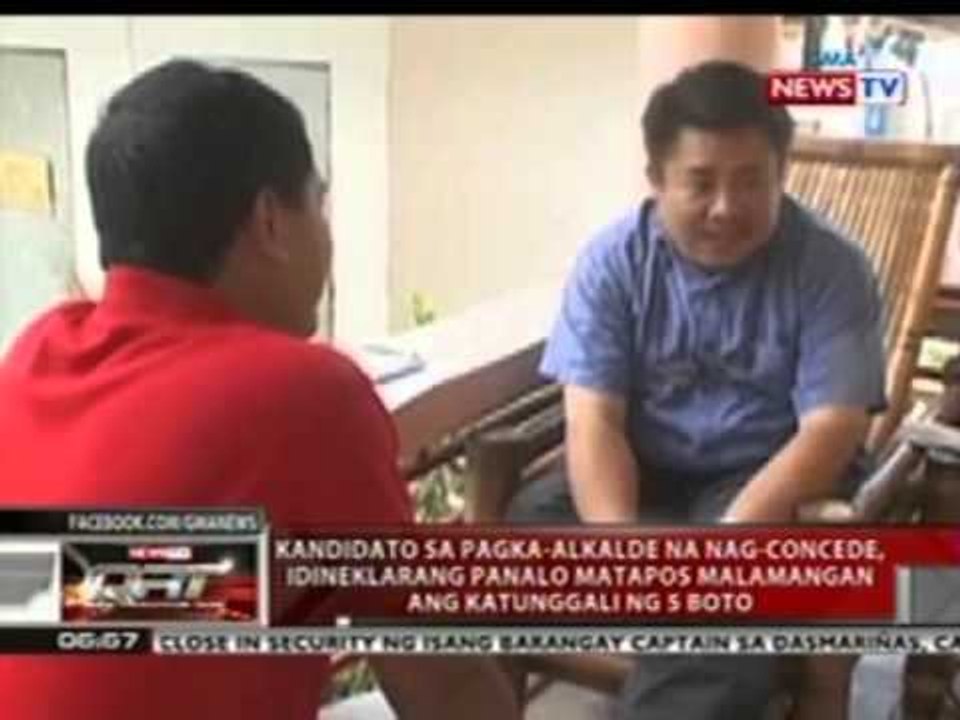 Kandidato sa pagka-alkalde na nag-concede, idineklarang panalo matapos malamangan ang katunggali