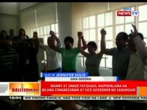 Manny at Jinkee Pacquiao, naiproklama na bilang congressman at vice governor ng Sarangani