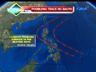 Saksi:2 bagyo, posible raw pumasok sa PHL Area of Responsibility bago matapos ang Mayo