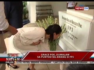SONA: Grace Poe, dumalaw sa puntod ng amang si FPJ
