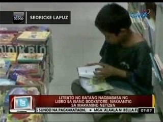 24 Oras: Litrato ng batang nagbabasa ng libro sa isang bookstore, nakaantig sa maraming netizen