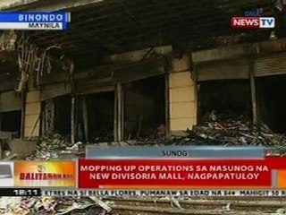BT: Mopping up ops sa nasunog na New Divisoria Mall, nagpapatuloy