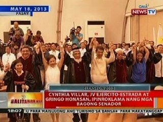 BT: Cynthia Villar, JV Estrada, at Gringo Honasan, ipinroklama nang mga senador