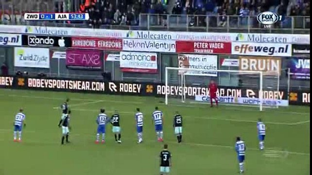 Lasse Schone Penalty Goal HD - Zwolle 0-1 Ajax 15.01.2017
