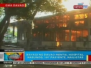 BP: Bahagi ng Davao Mental Hospital, nasunog; 197 pasyente, nailigtas