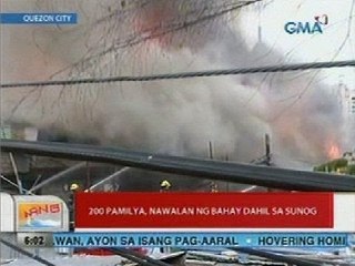 UB: 200 pamilya, nawalan ng bahay dahil sa sunog (Quezon City)