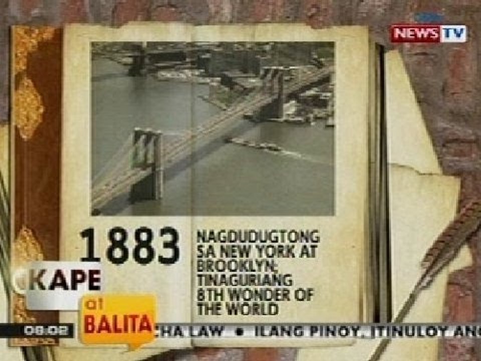 KB: Panghimagas: 1883: Pagbubukas ng Brooklyn Brigde
