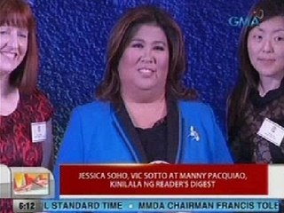 UB: Jessica Soho, Vic Sotto at Manny Pacquiao, kinilala ng Reader's Digest