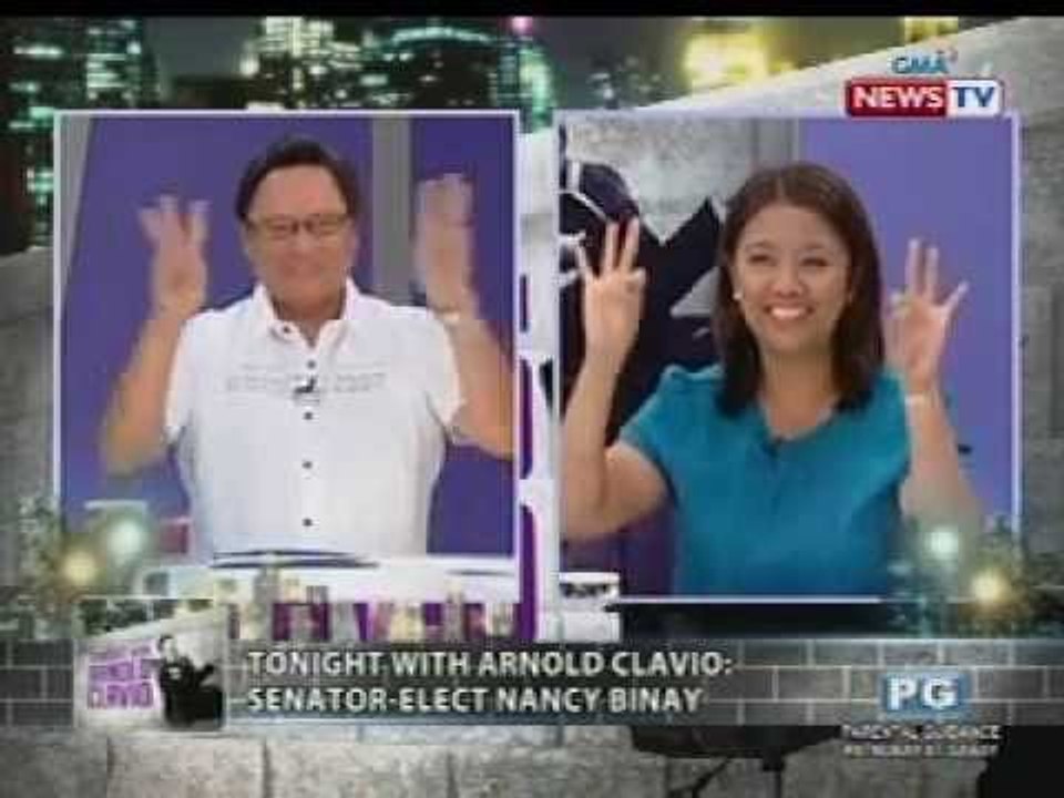 Tonight with Arnold Clavio: Arnold Clavio and Nancy Binay do the Gwiyomi