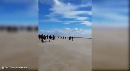 أهالي بن قردان يغادرون الترابي التونسي احتجاجا على استمرارغلق المعبر