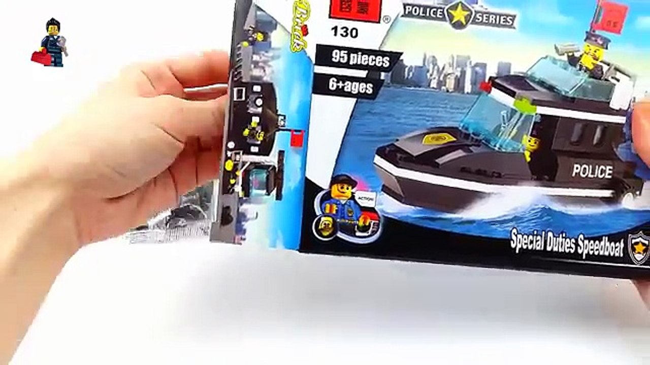 LEGO police boat. LEGO cartoons in Russian police. The Designer Enlighten Brick 130.