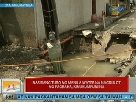 UB: Nasirang tubo ng Manila Water na nagdulot ng pagbaha sa Sta. Ana, Maynila, kinukumpuni na