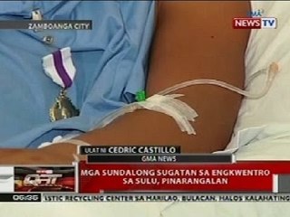 QRT: Mga sundalong sugatan sa engkwentro sa Sulu, pinarangalan