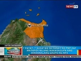 BP: 7 patay, 7 sugatan sa PNP-SAF nang makasagupa ang grupo ng NPA sa Allarcan