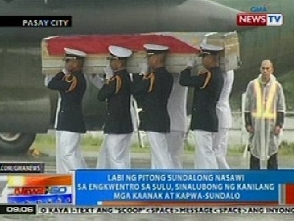 NTG: Labi ng 7 nasawi sa Sulu, sinalubong ng kanilang mga kaanak at kapwa-sundalo