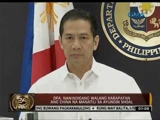 24 Oras: DFA, nanindigang walang karapatan ang China na manatili sa ayungin shoal