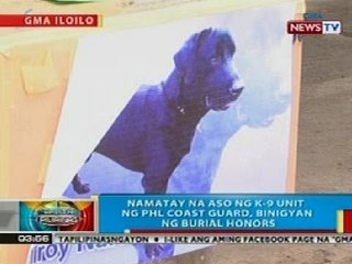 BP: Namatay na aso ng K-9 unit ng PCG, binigyan ng burial honors