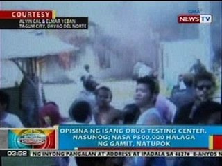 BP: Opisina ng isang drug testing center sa Tagum City, Davao del Norte, nasunog