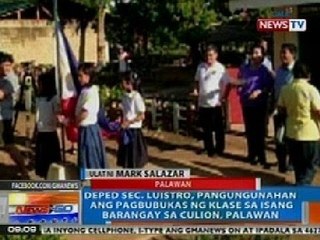 NTG: DepEd Sec. Luistro, pangungunahan ang pagbubukas ng klase sa isang barangay sa Culion, Palawan