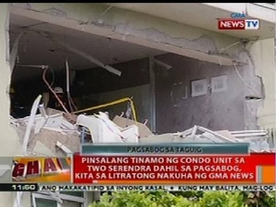 BT: Pinsalang tinamo ng condo unit sa Two Serendra dahil sa pagsabog, kita sa litrato