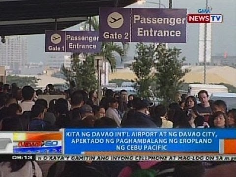 Kita ng Davao Int'l Airport at ng Davao City, apektado ng paghambalang ng eroplano ng Cebu Pacific