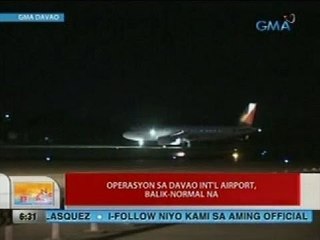 UB: Operasyon sa Davao Int'l Airport, balik-normal na