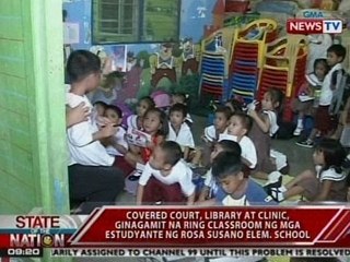 SONA: Covered court, library at clinic, ginagamit na ring classroom sa Rosa Susano Elementary School