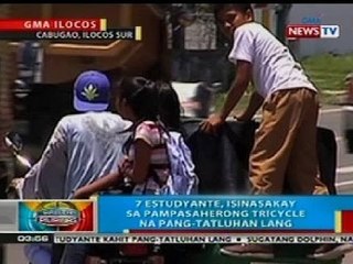 BP: Pampasaherong tricycle sa Ilocos Sur, pinagkakasya ang 7 estudyante kahit pang-tatluhan lang