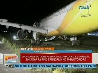 Download Video: Eroplano ng Cebu Pacific na sumadsad sa runway, sinisikap pa ring tanggalin ng mga otoridad