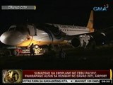 24Oras: Sumadsad na eroplano ng Cebu Pacific, pahirapang alisin sa runway ng Davao Int'l Airport