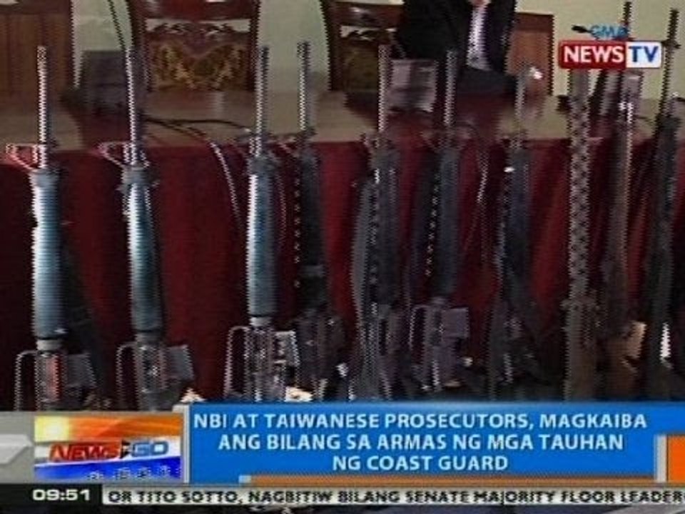 NTG: NBI at Taiwanese prosecutors, magkaiba ang bilang sa armas ng mga tauhan ng PCG