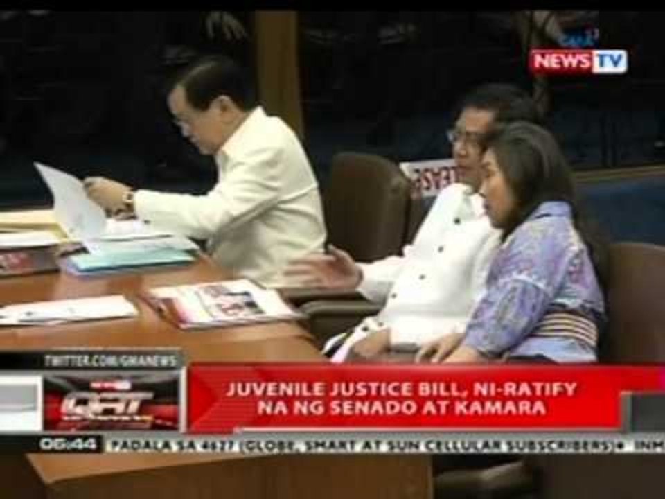 QRT: Juvenile Justice Bill, ni-ratify na ng Senado at Kamara