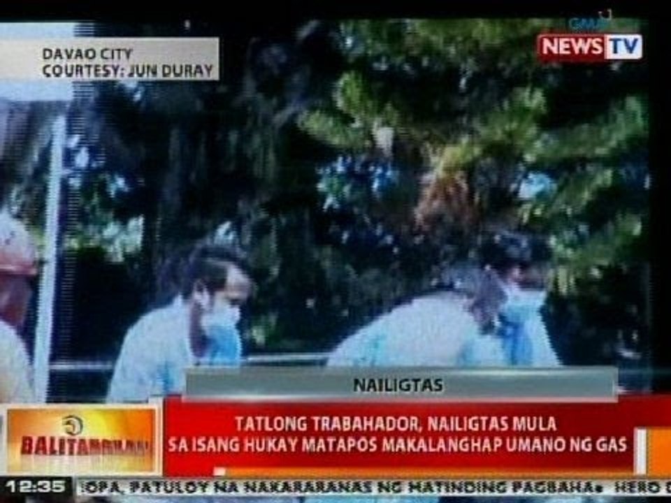 BT: 3 trabahador sa Davao City, nailigtas mula sa isang hukay matapos makalanghap umano ng gas