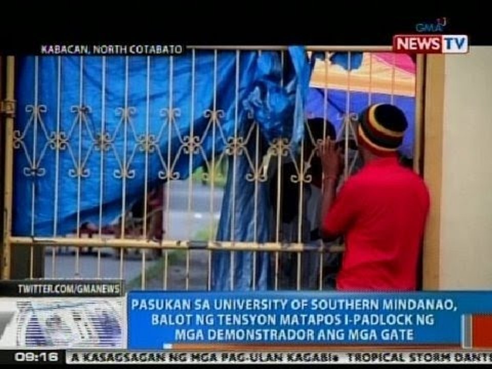 NTG: Pasukan sa University of Southern Mindanao, balot ng tensyon dahil sa mga demonstrador