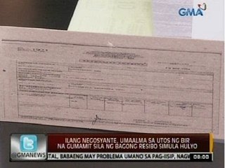 Ilang negosyante, umaalma sa utos ng BIR na gumamit sila ng bagong resibo simula Hulyo