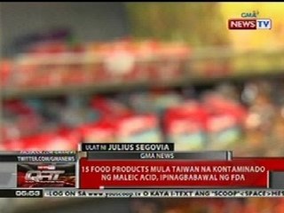 QRT: 15 food products mula Taiwan na kontaminado ng maelic acid, ipinagbabawal ng FDA
