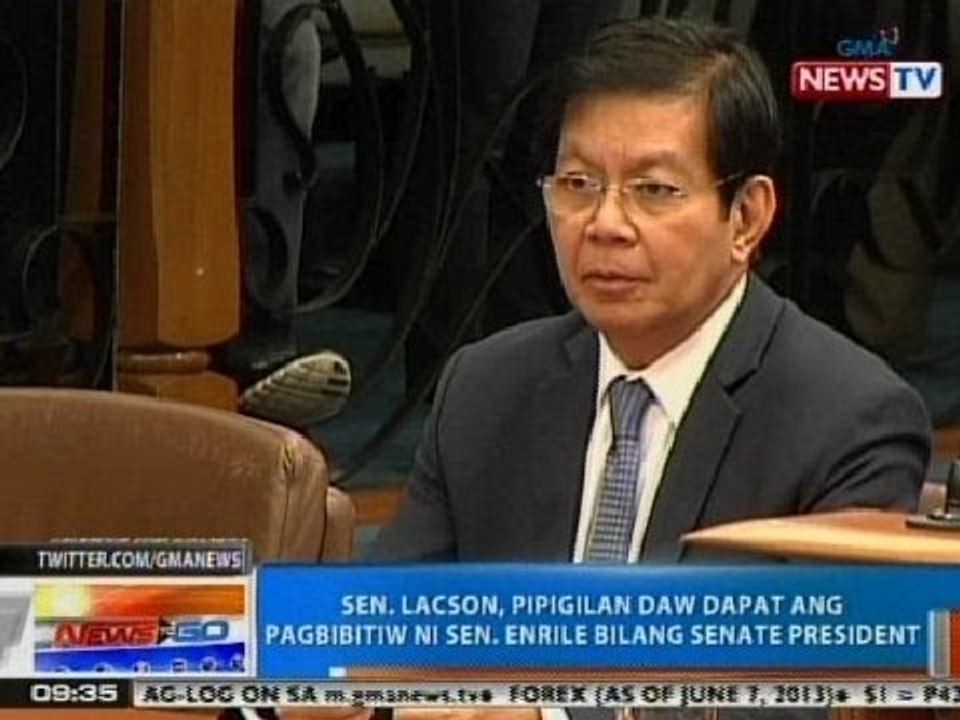 NTG: Sen. Lacson, pipigilan daw dapat ang pagbibitiw ni Sen. Enrile bilang Senate President